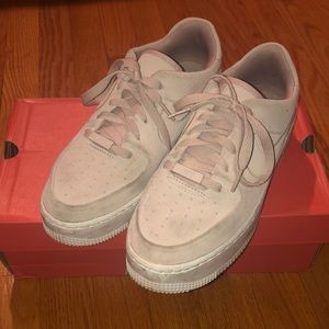 pink suede air force 1s